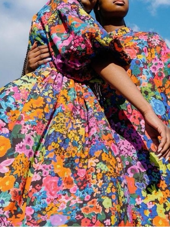 STINE GOYA Dresses & Skirts - STINE GOYA Black Multicolor Floral Button-Up Dress